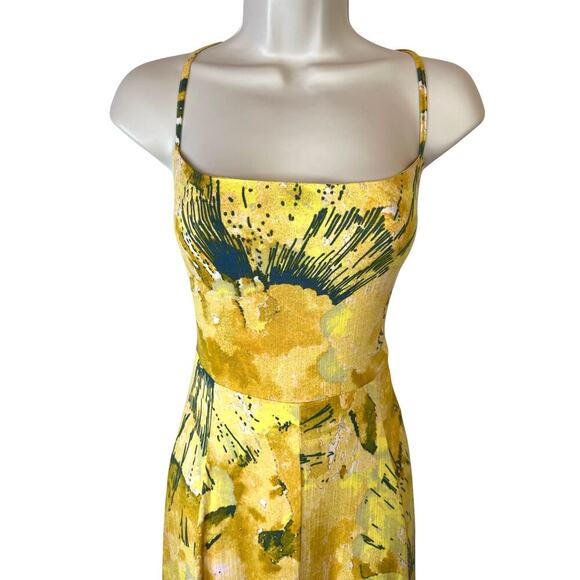 FREE PEOPLE Nellie Maxi Dress Abstract Strappy Back Romantic Beachy Size Small - Picture 4 of 16